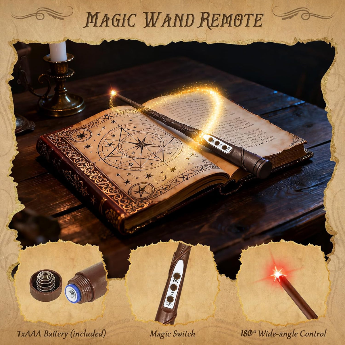 Halloween Decorations, 20 Pcs Floating Candles with Wand Remote, Battery (indluded) Operated Magic