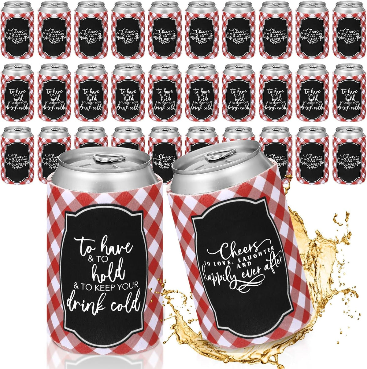 50 Pieces I Do BBQ Party Decorations Wedding Can Cooler Sleeves Bulk BBQ Party Favors for Guests
