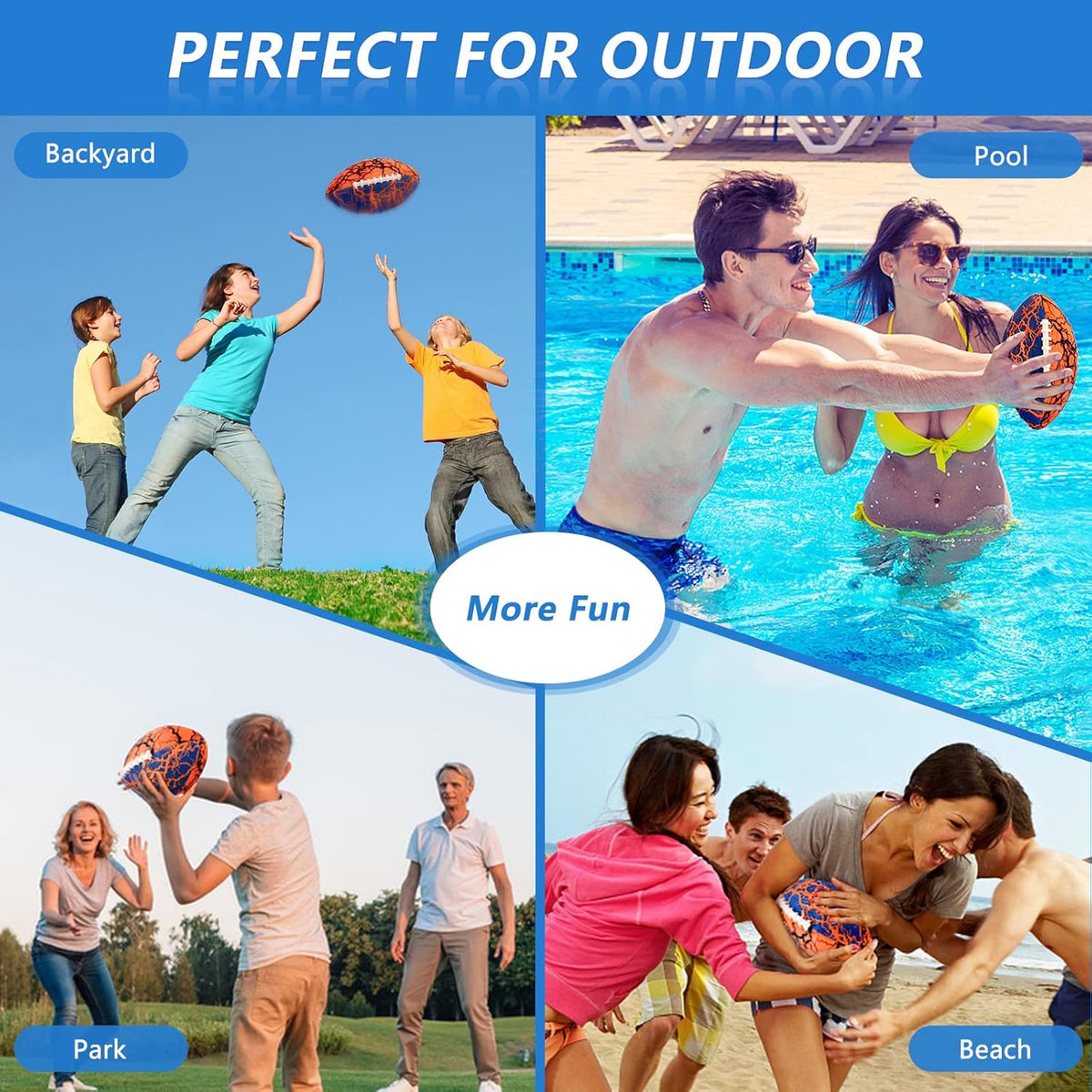 Jasonwell Pool Beach Water Football - Strong Grip Waterproof Soft Football for All-Weather Play