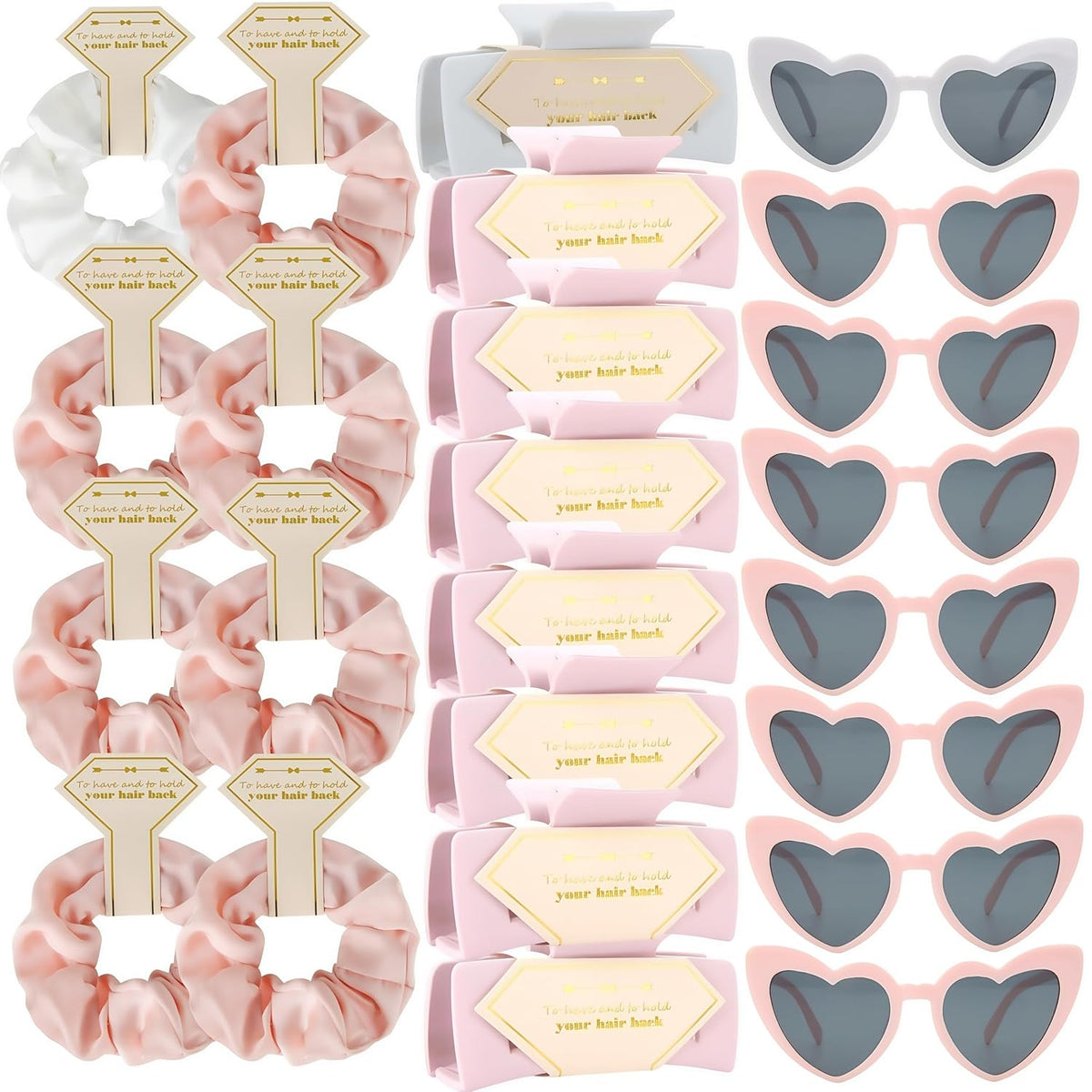 Bridesmaid Scrunchies Proposal Gifts Bachelorette Hair Claws Clips Girls heart sunglasses for