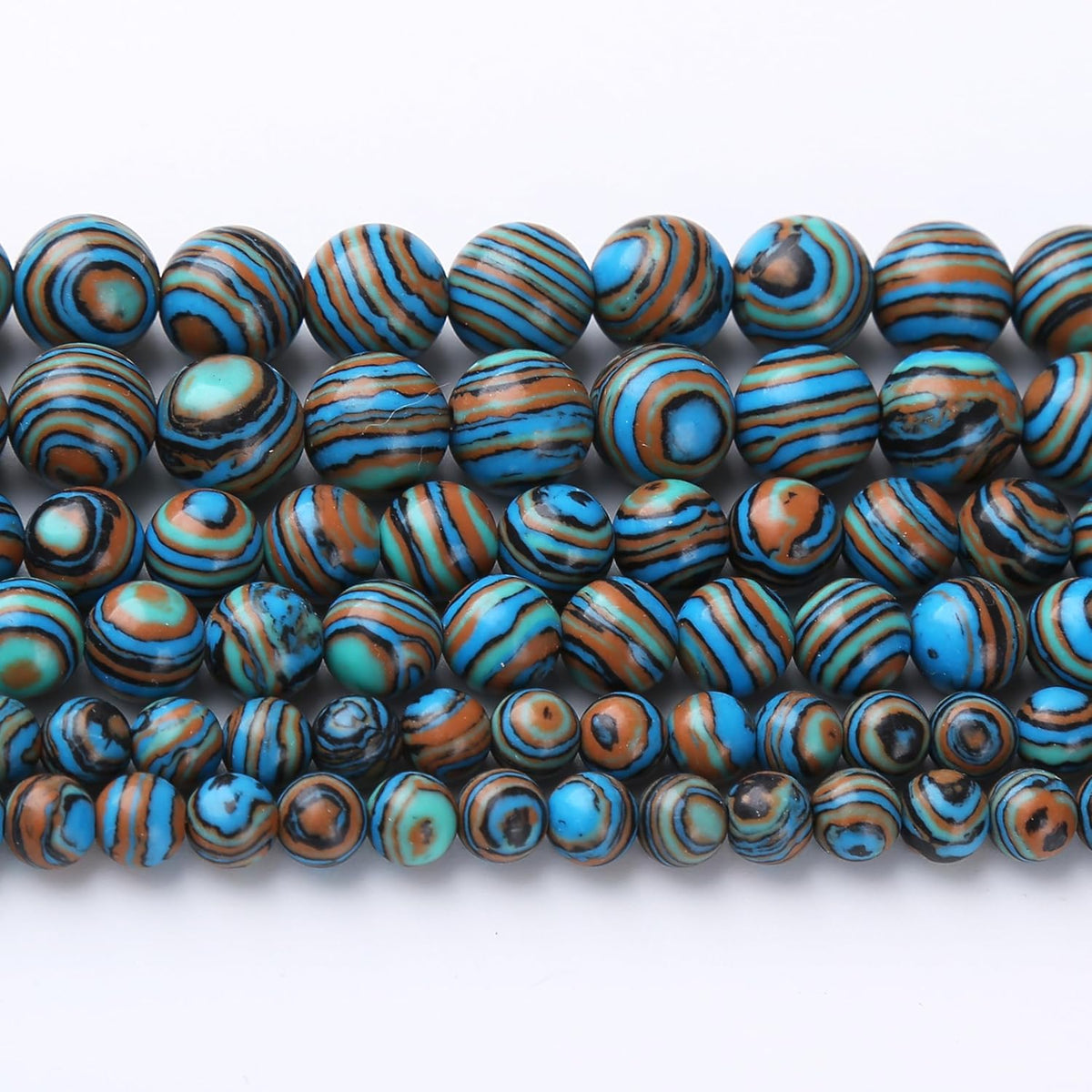 Blue Peacock Turquoise Stone Beads Gemstone Round Crystal Energy Jade Beads Stone Beads for Jewelry