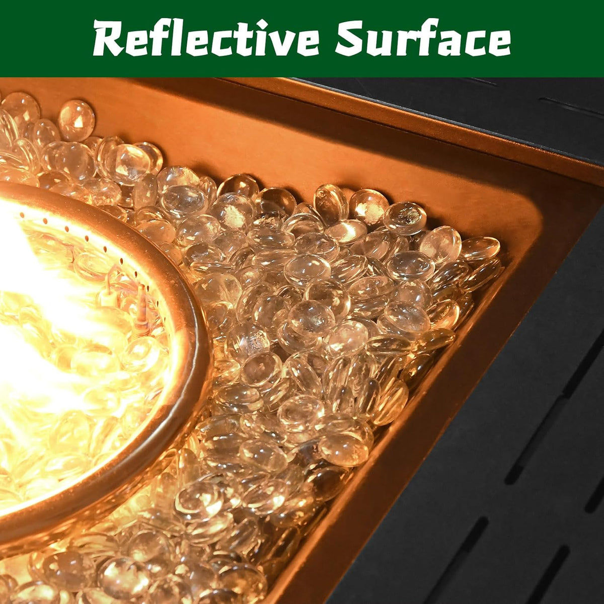 10 Pounds Firepit Glass, 3/4 Inch Glass Beads, Rocks for Fire Pit Table, Fireplace and Fire Bowl