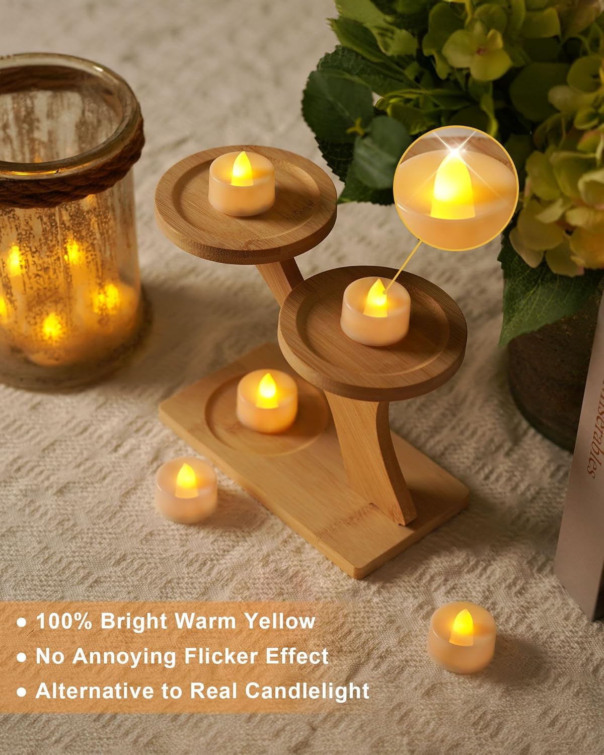 BEICHI Flameless Candles, 24Pack Battery Operated Candle, LED Tea Lights Candles Battery Operated