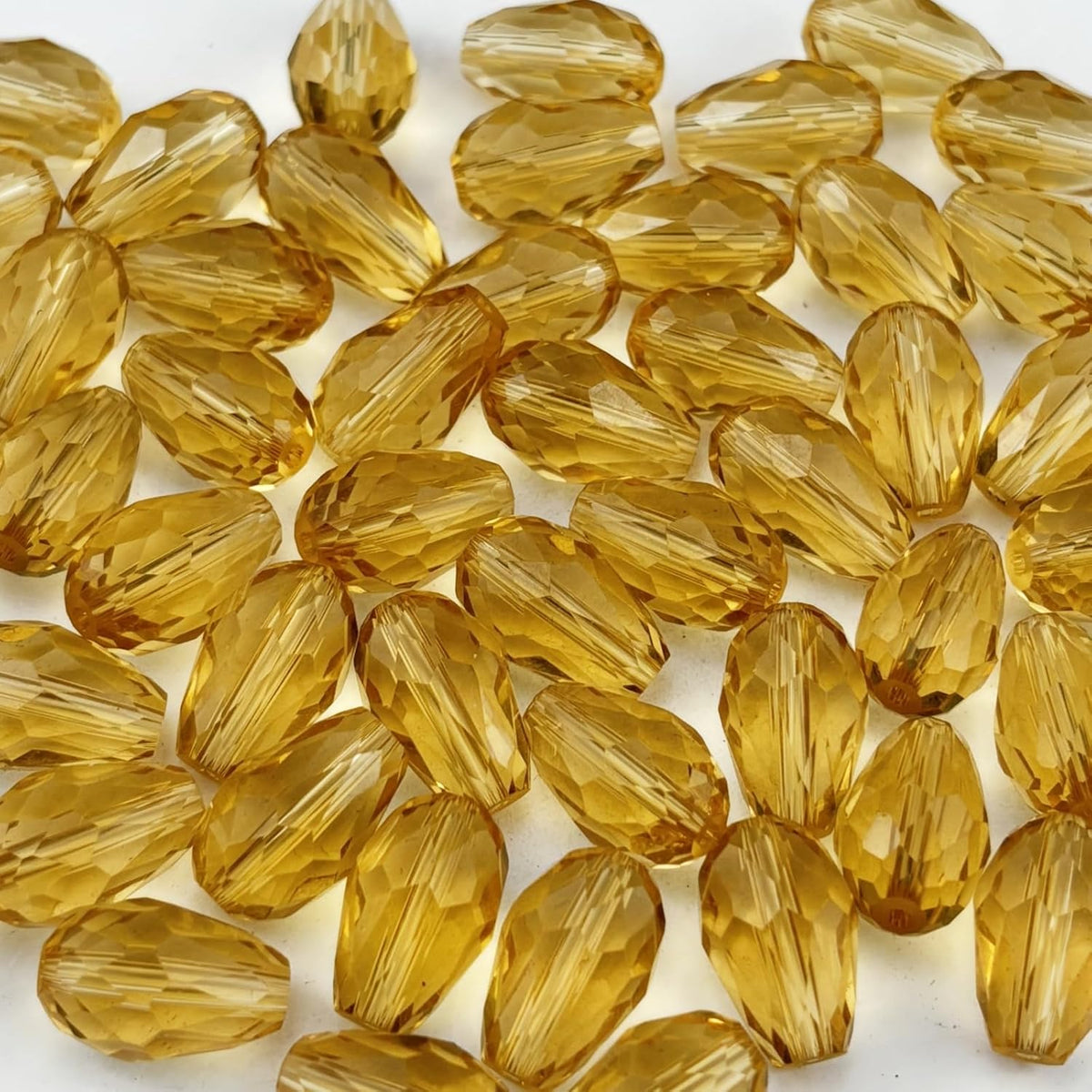200pcs 3x5mm Teardrop Crystal Glass Beads for Jewelry Making, Faceted Vertical Hole Teardrop Glass