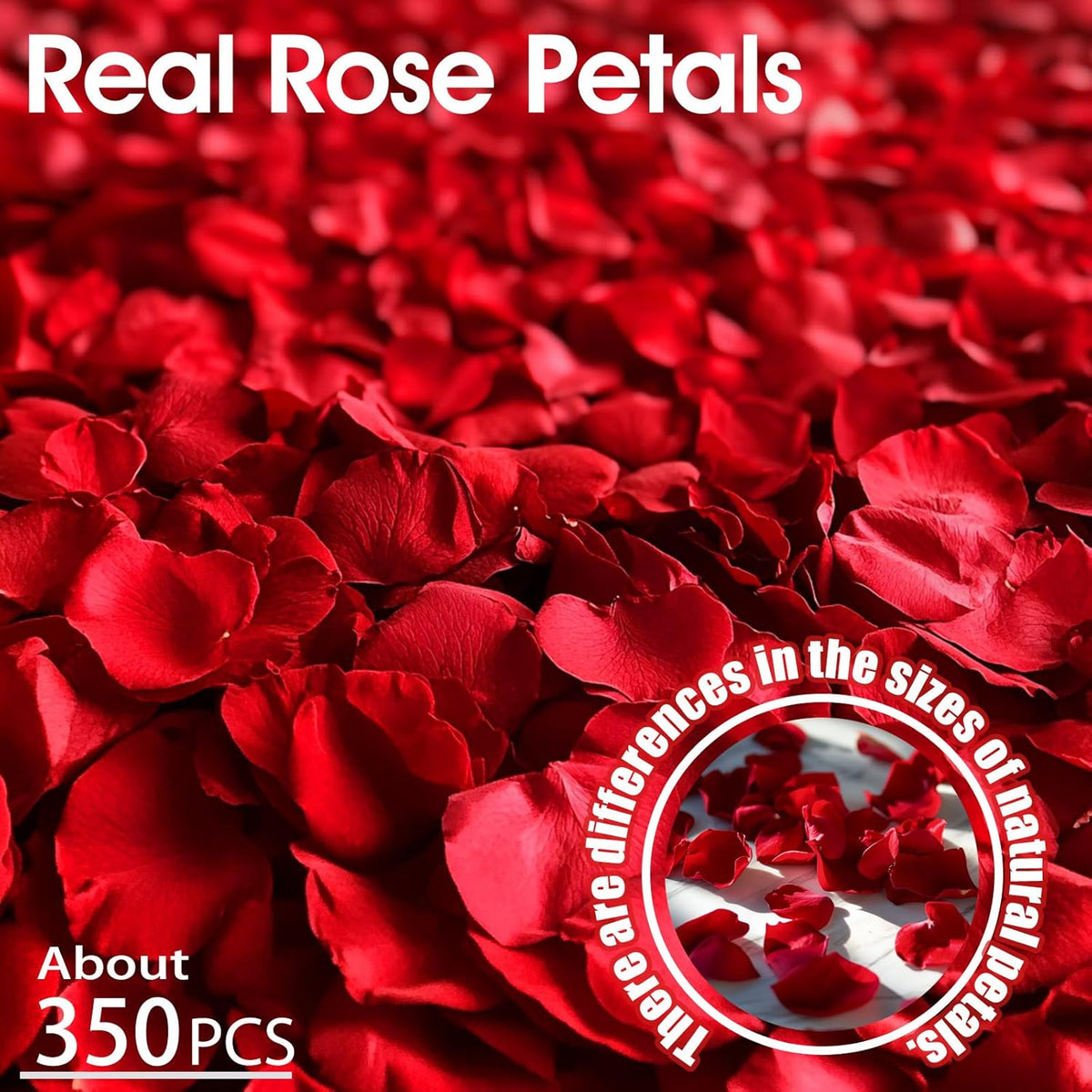 340 PCS Real Red Rose Petals, 3.17oz Dried Flower Confetti Petals for Wedding Flower Girl to Throw