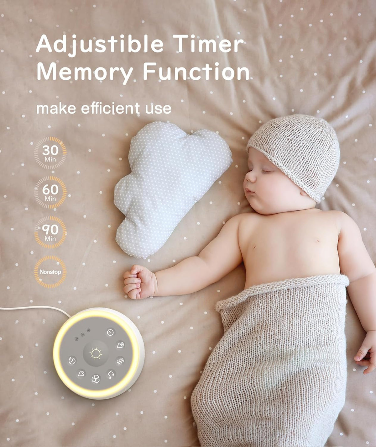 Dreamegg D1 Sound Machine - White Noise Machine with Baby Night Light for Sleeping, High Fidelity
