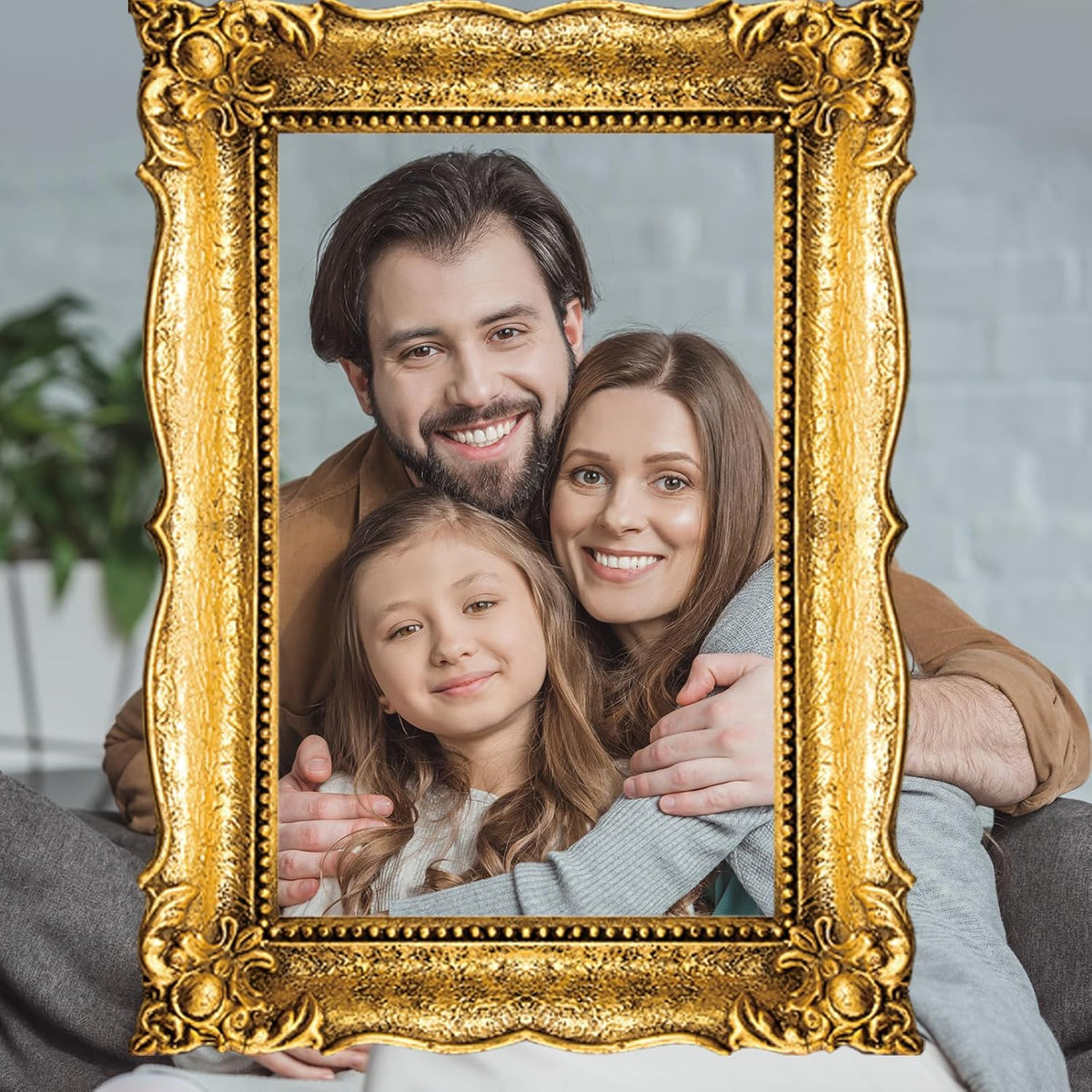 Upgraded 32 x 24 Inch Large Photo Booth Props Picture Frame Vintage Photo Frame Friends Selfie