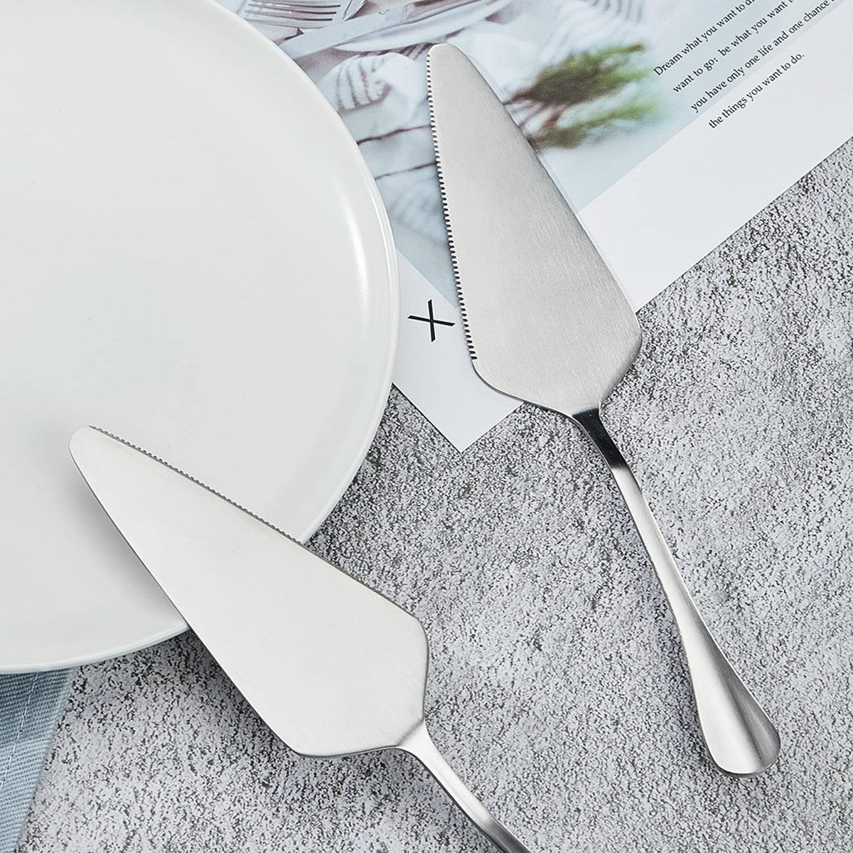 Pie Server Stainless Steel, HOFTEN Cake Pie Pastry Server Set of 5, Professional Dessert Server For