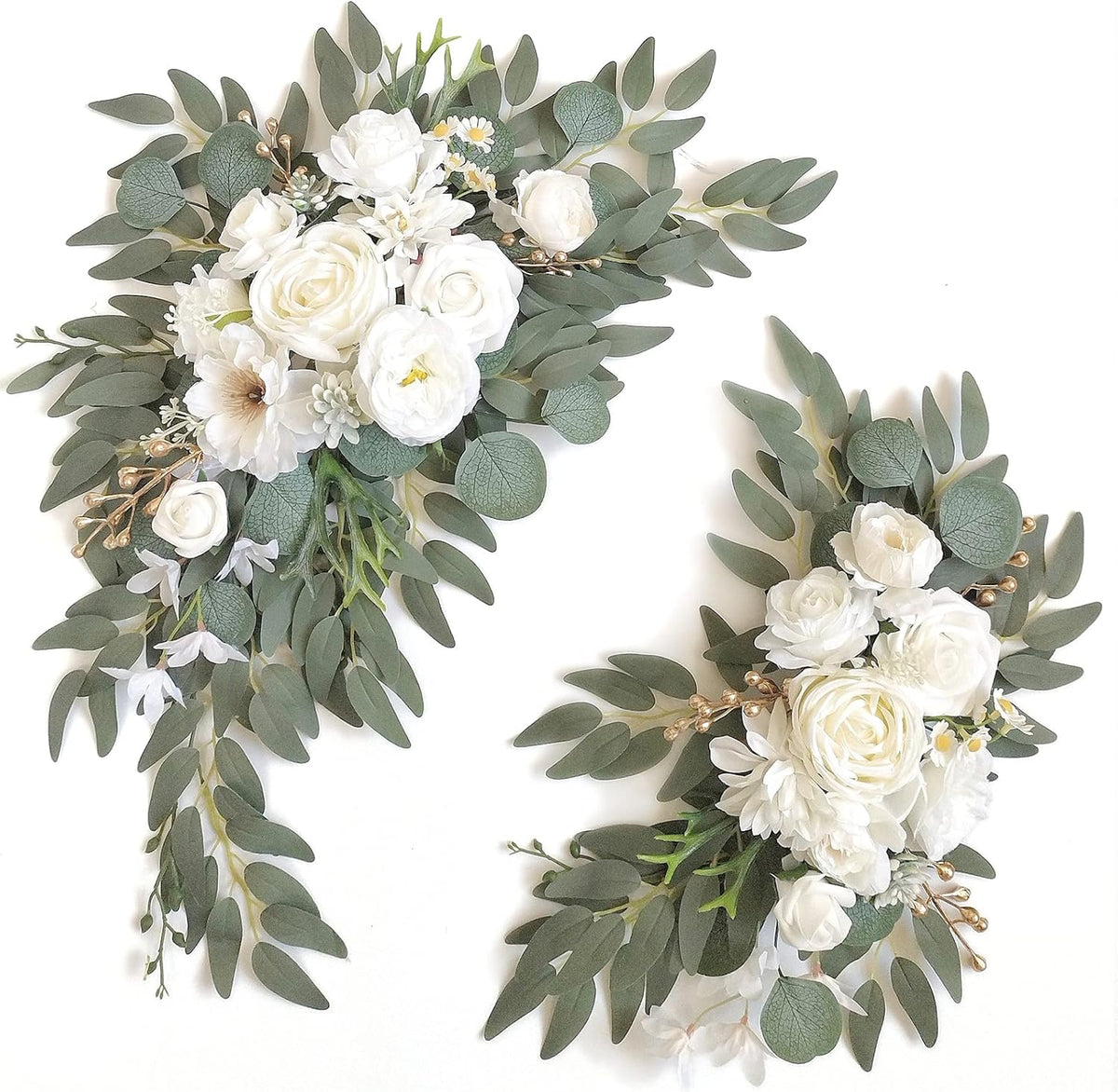 Faux Arch Flower Swag Set of 2 for Wedding Welcome Signs Floral Swag Wedding Reception Ceremony