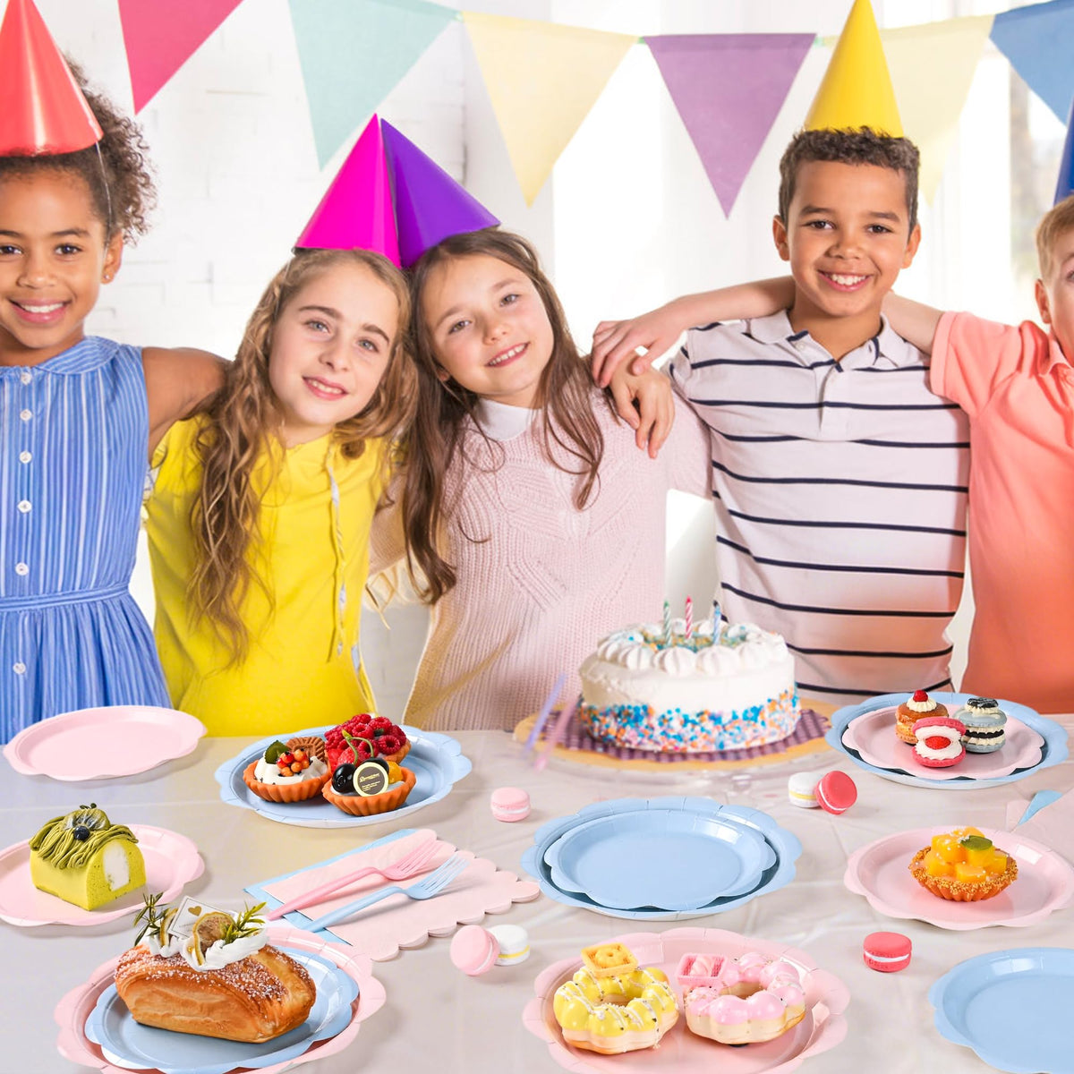 96 Pcs Baby Gender Reveal Plates and Napkins Party Supplies Serve 24 Guests