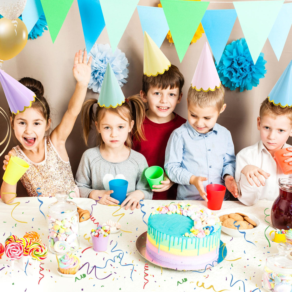 CANREVEL 24 PCS Pastel Party Hats for Adults and Kids