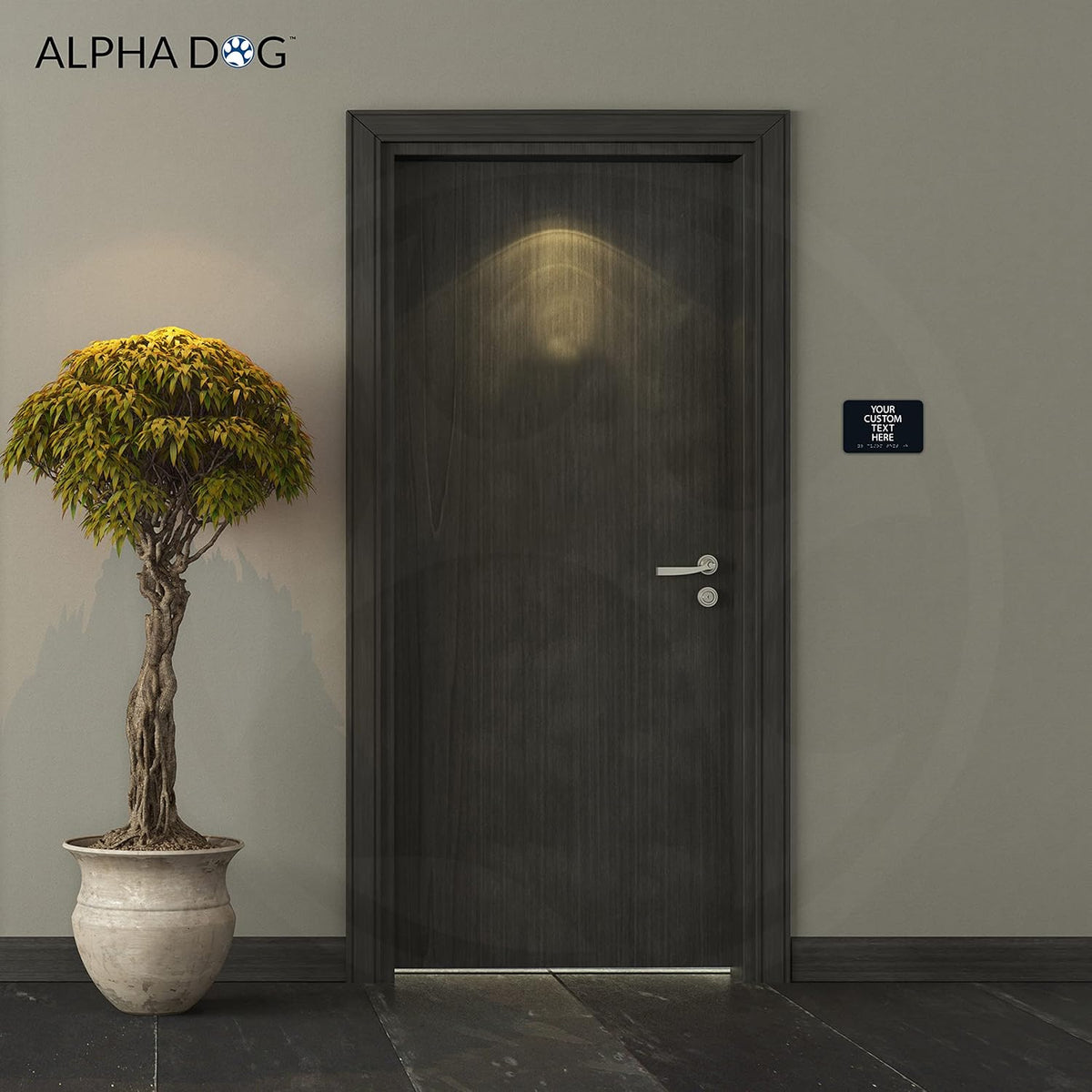ALPHA DOG ADA SIGNS Custom ADA Compliant Braille Sign, 6"x9" Room Identification Plaque, Tactile
