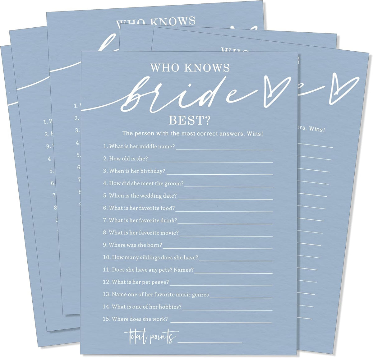Fun Wedding Shower Games Cards Who Knows The Bride Best Engagement Party Wedding Game Bridal Shower