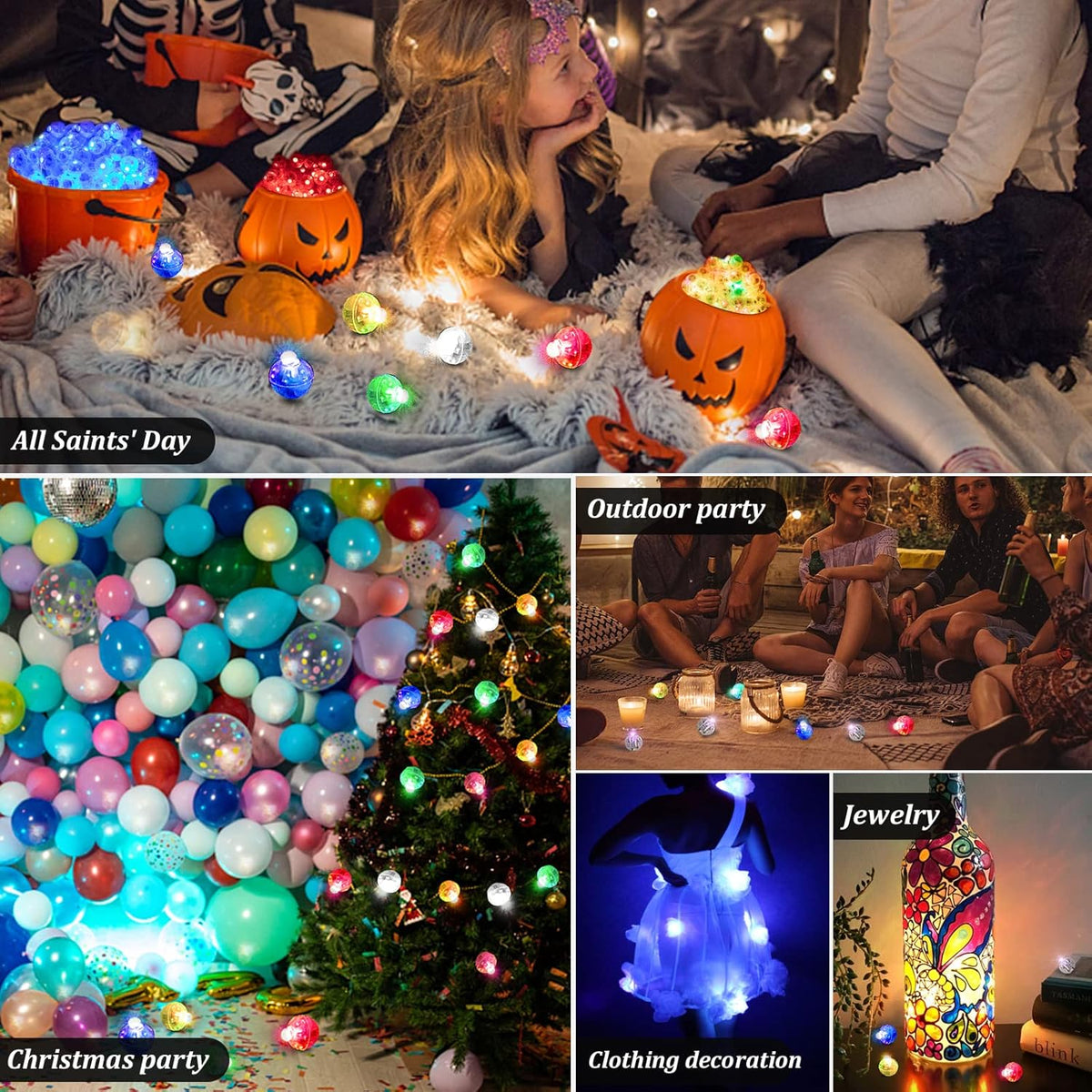 100pcs Balloon Lights, Long Standby Time Mini Ball Light, Round LED Multicolor Flash Ball Lamp for