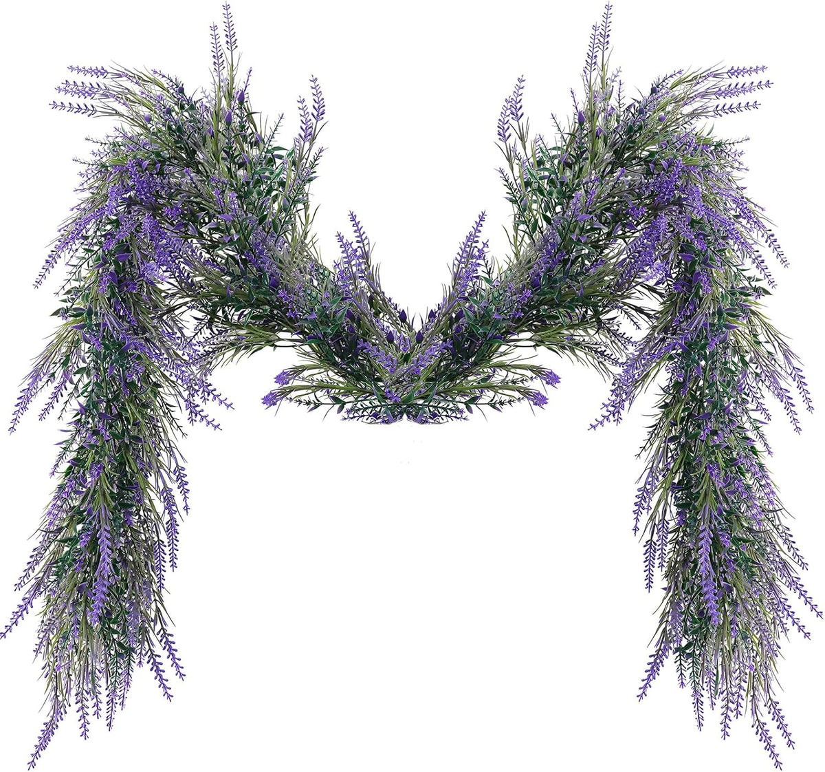 MAKHOT 6Ft Purple Lavender Artificial Garland Decor, Spring Summer All Year Lavender Deep Purple