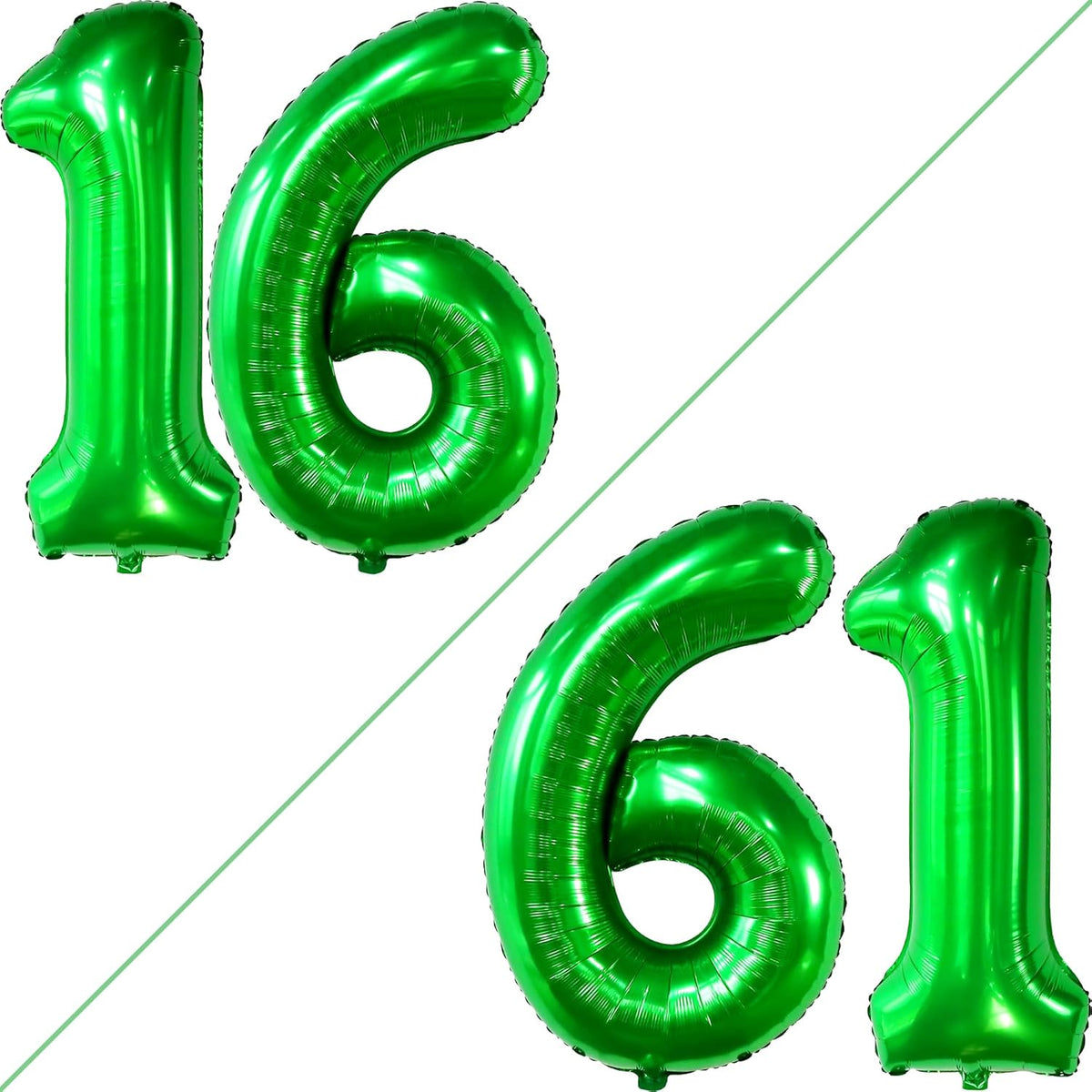 KatchOn, Dark Green 16 Balloons Number - 40 Inch | Green Number 16 Balloons for 16th Birthday