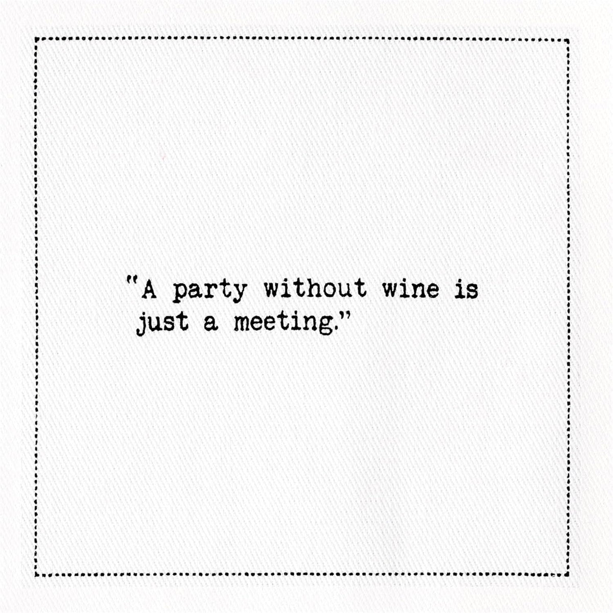 Five Star Napkins Wine Quotes, White Cotton Cocktail Napkins, Beverage Napkins, Bar Napkins, Cloth