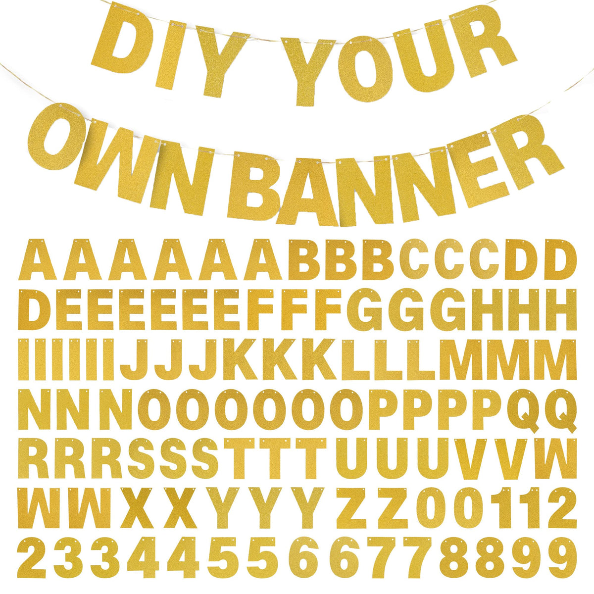 DIY Banner Kit with Letters Glitter Banner Letters Customizable Birthday Banners Graduation Banner
