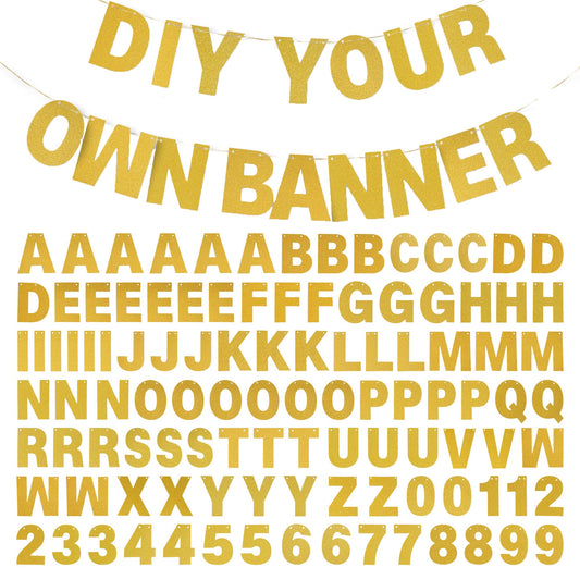 DIY Banner Kit with Letters Glitter Banner Letters Customizable Birthday Banners Graduation Banner
