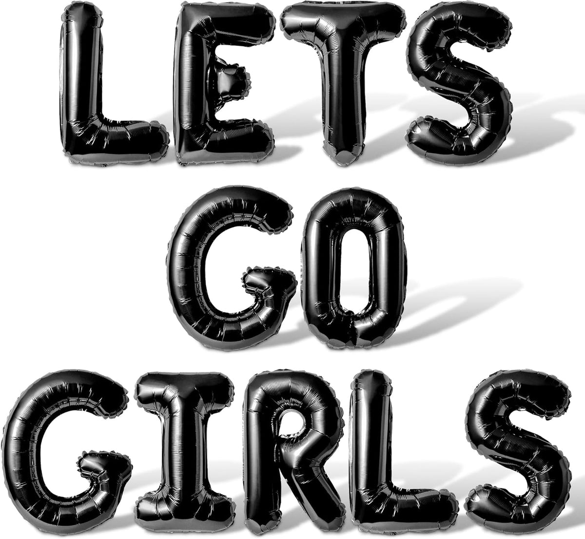 Letter Balloons - LETS GO GIRLS 16" Inch Alphabet Letters Foil Mylar Balloon Bachelorette or Hen