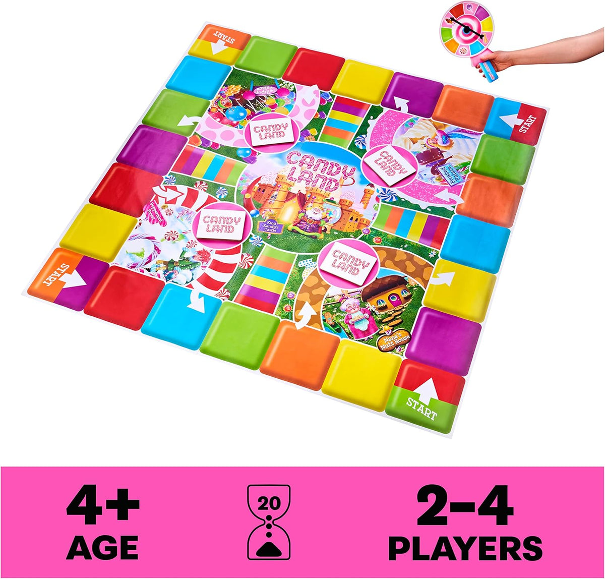 Spin Master Games, Candy Land Giant Edition, Preschool Game for Indoor & Outdoor Fun with Big
