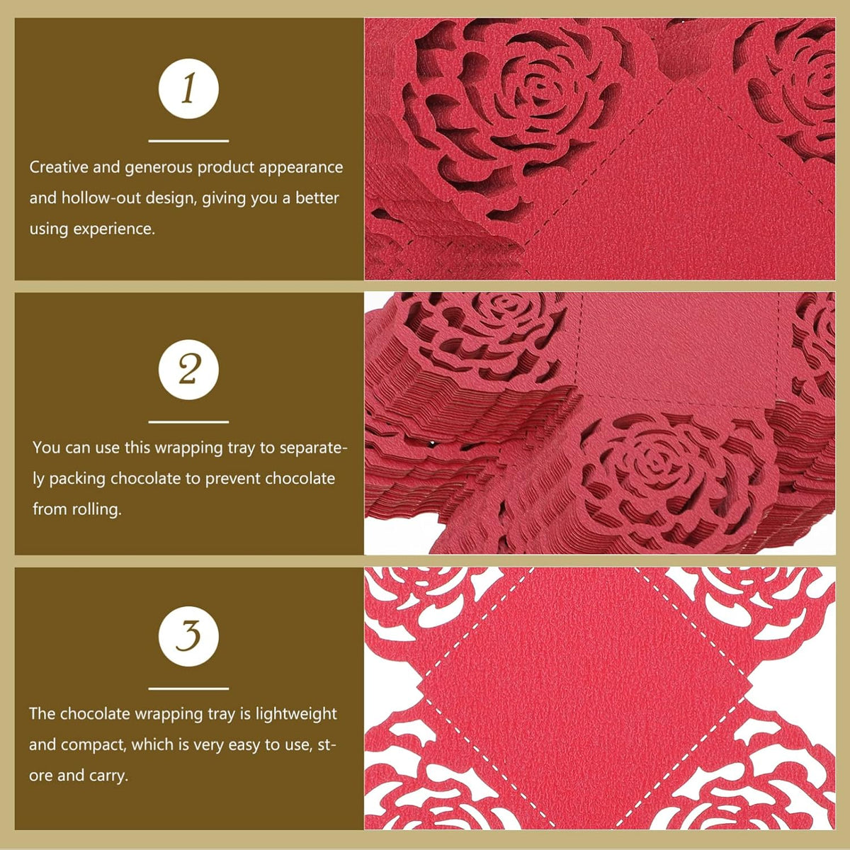 50Pcs Truffle Cupcake Wrapper Liners, Paper Chocolate Candy Wrappers, Peanut Liners Dessert Tray