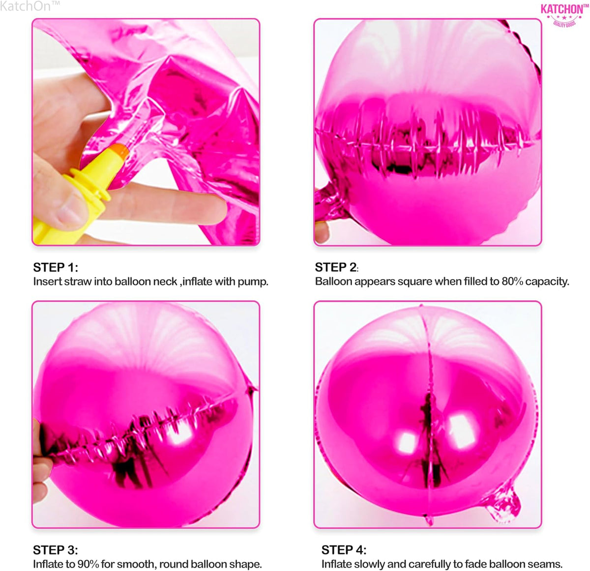 KatchOn, Big Hot Pink Balloons - 22 Inch, Pack of 6 | Hot Pink Mylar Balloons for Pink Party