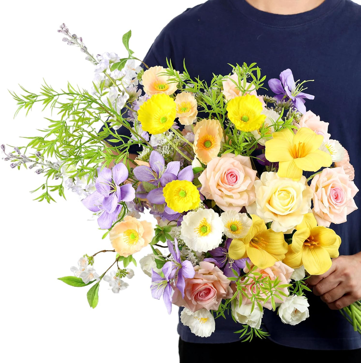Artificial Flowers Bouquets for Bridal Wedding Home Decor Fake Floral Arrangements for Party Table