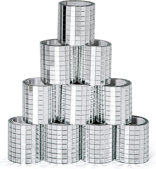 PP OPOUNT 4720 PCS Disco Ball Tiles, 5 x 5 mm Self-Adhesive Mirror Tiles for DIY Disco Balls, Mini