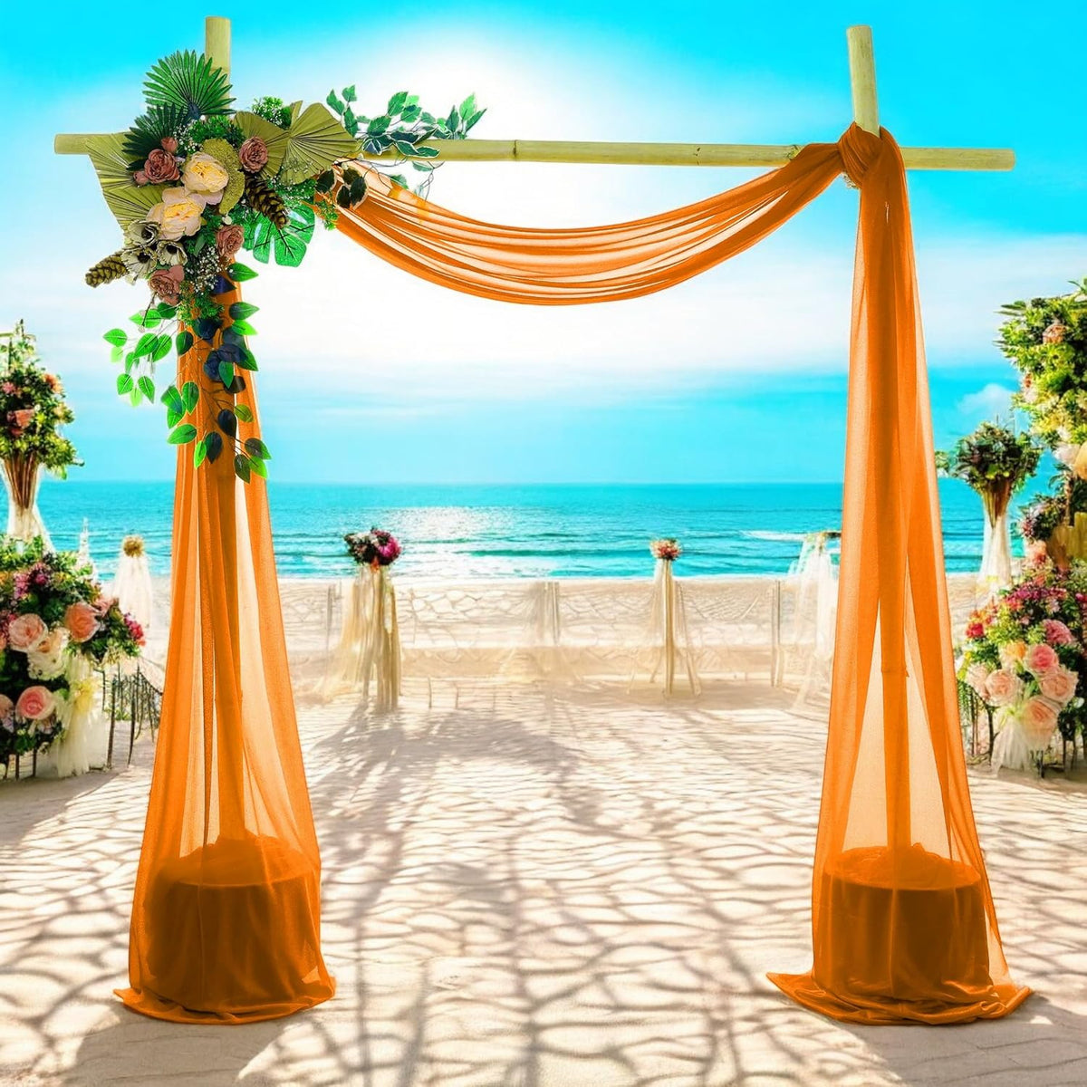 MDS Halloween Chiffon Draping Fabric - 2 Panel, 30" Wide x 30ft Long - Sheer Spooky Arbor & Canopy