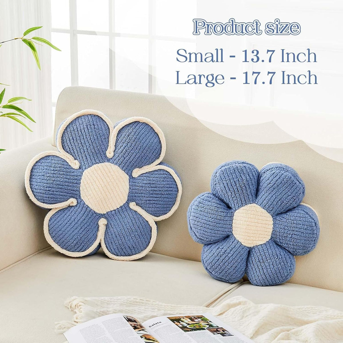 Flower Pillow, Soft Flower Decorative Throw Pillow, Cute Daisy Flower Shaped Seating Floor Cushion