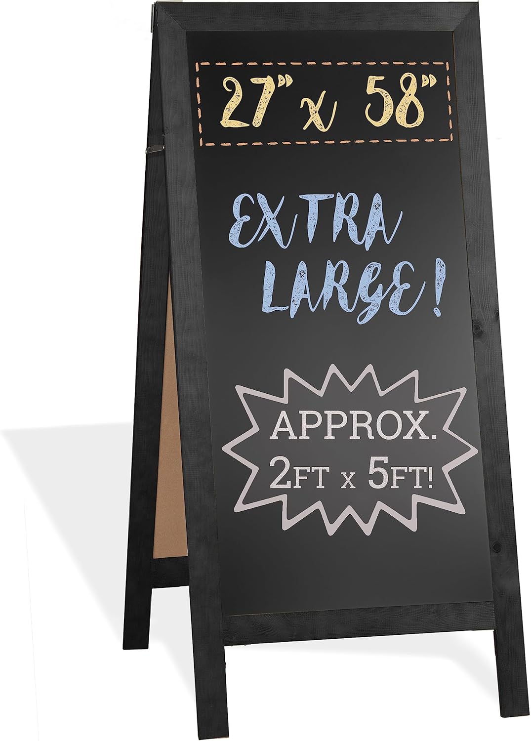 Ilyapa A-Frame Chalkboard Sidewalk Sign - 58 x 27 inches, Folding Standing Sandwich Sign – Sturdy