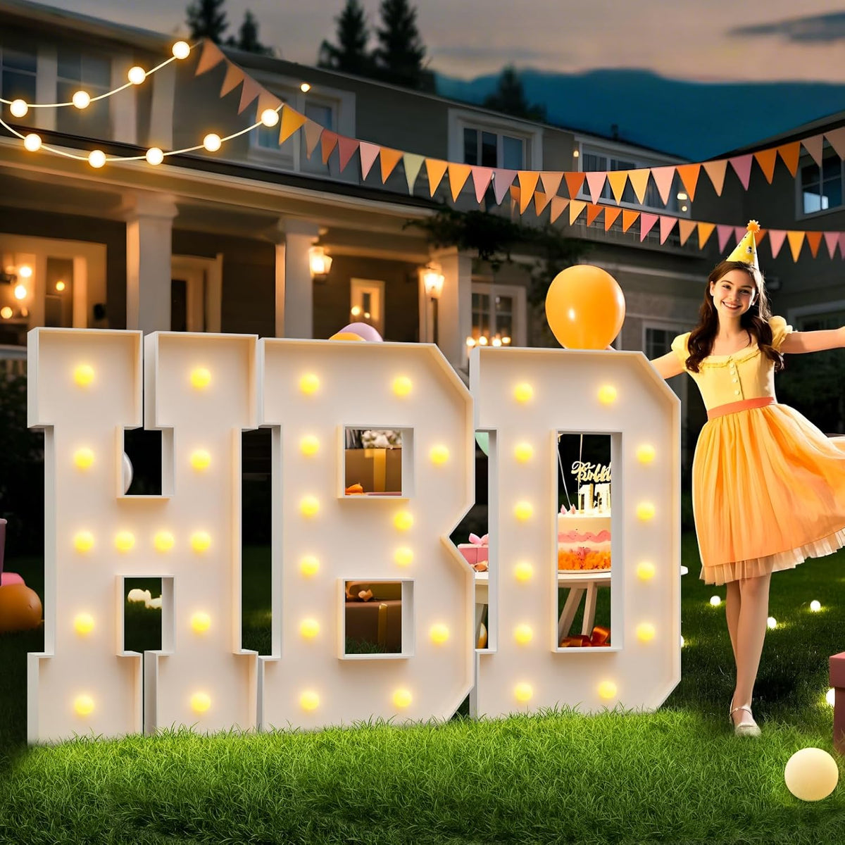 imprsv 4FT Marquee Letters Large Light Up Letters for Birthday Party Decor Wedding Decorations