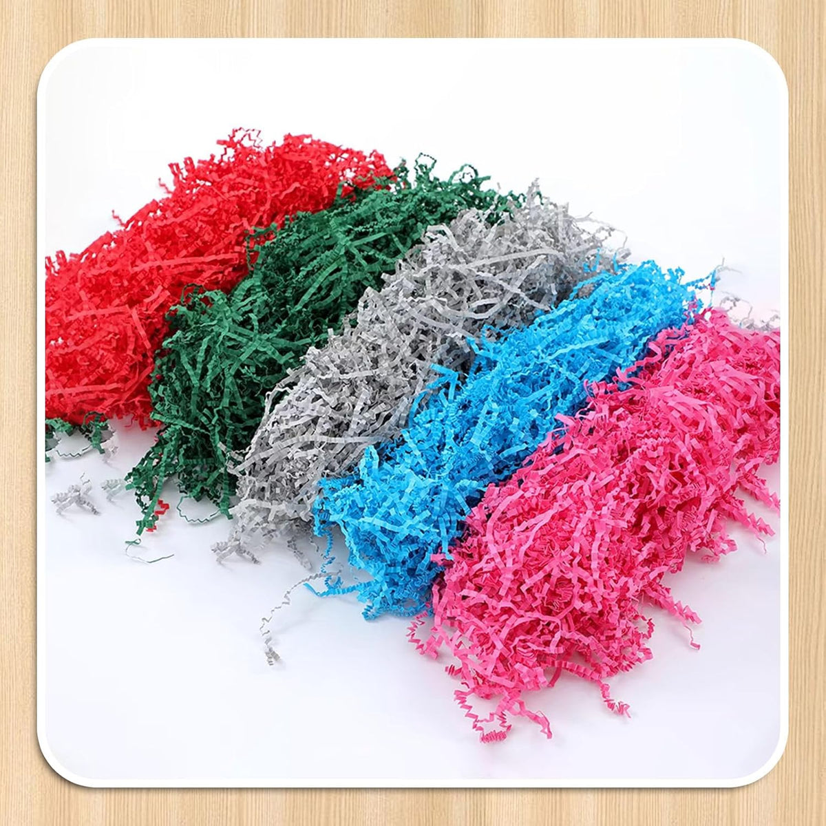 1 LB Light Gray Crinkle Cut Paper Shred Filler Great for Gift Wrapping, Light Gray Basket Fillers