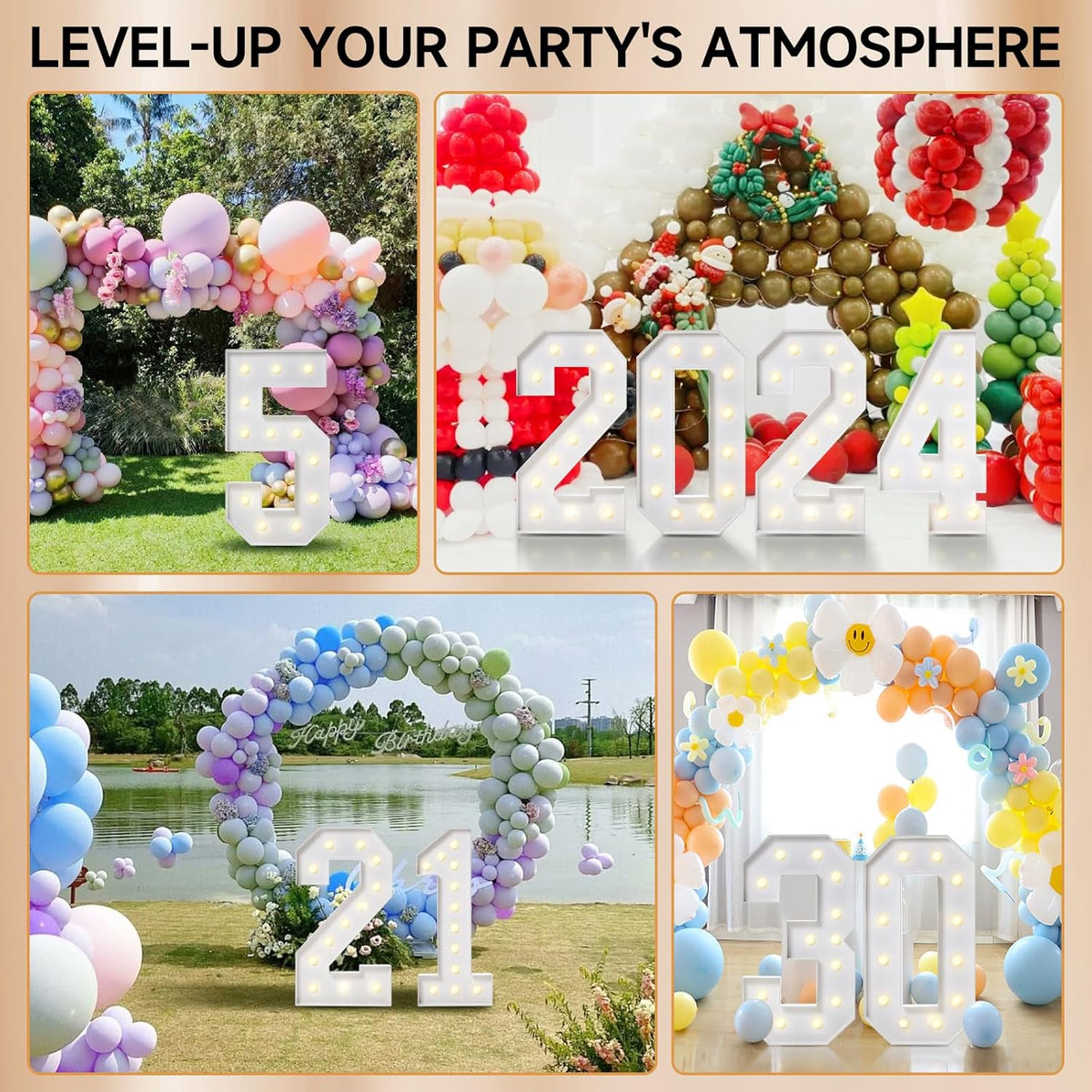 4FT Marquee Numbers, Large Light Up Numbers 7 for 7th 17th 70th Birthday Party Decorations, Giant