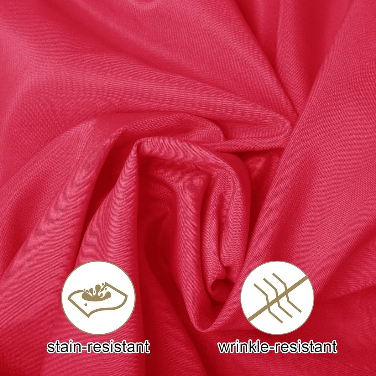 Ascoza 2pack 108 Inch Red Round Tablecloth in Washable Polyester Fabric for