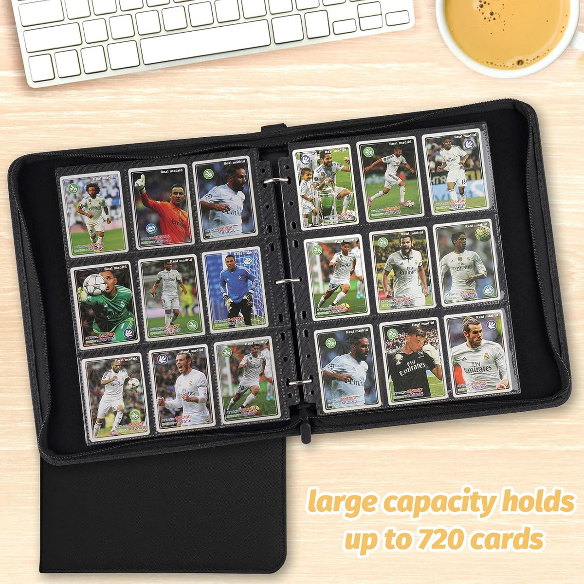 Trading Card Binder, Card Collection Binder Album Folder with 720 Side Loading Pockets, 9 Pocket