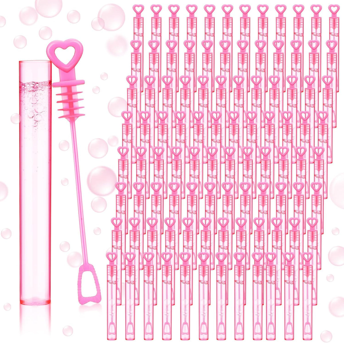150 Pcs Bubble Wands Bulk for Wedding Party Mini Heart Wand with Bubble Solution for Wedding Bridal