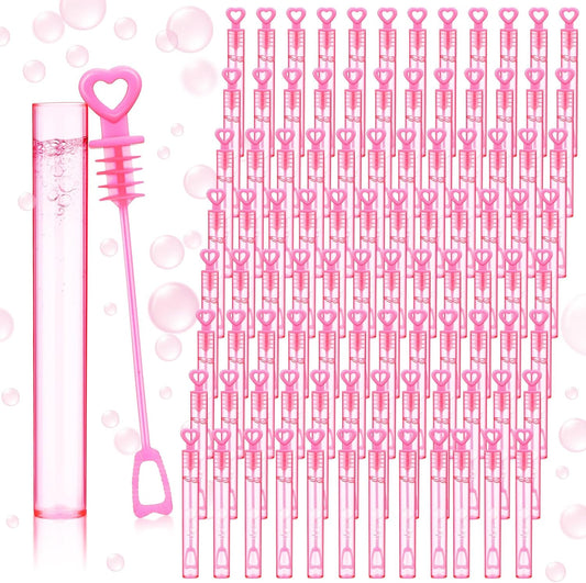 150 Pcs Bubble Wands Bulk for Wedding Party Mini Heart Wand with Bubble Solution for Wedding Bridal