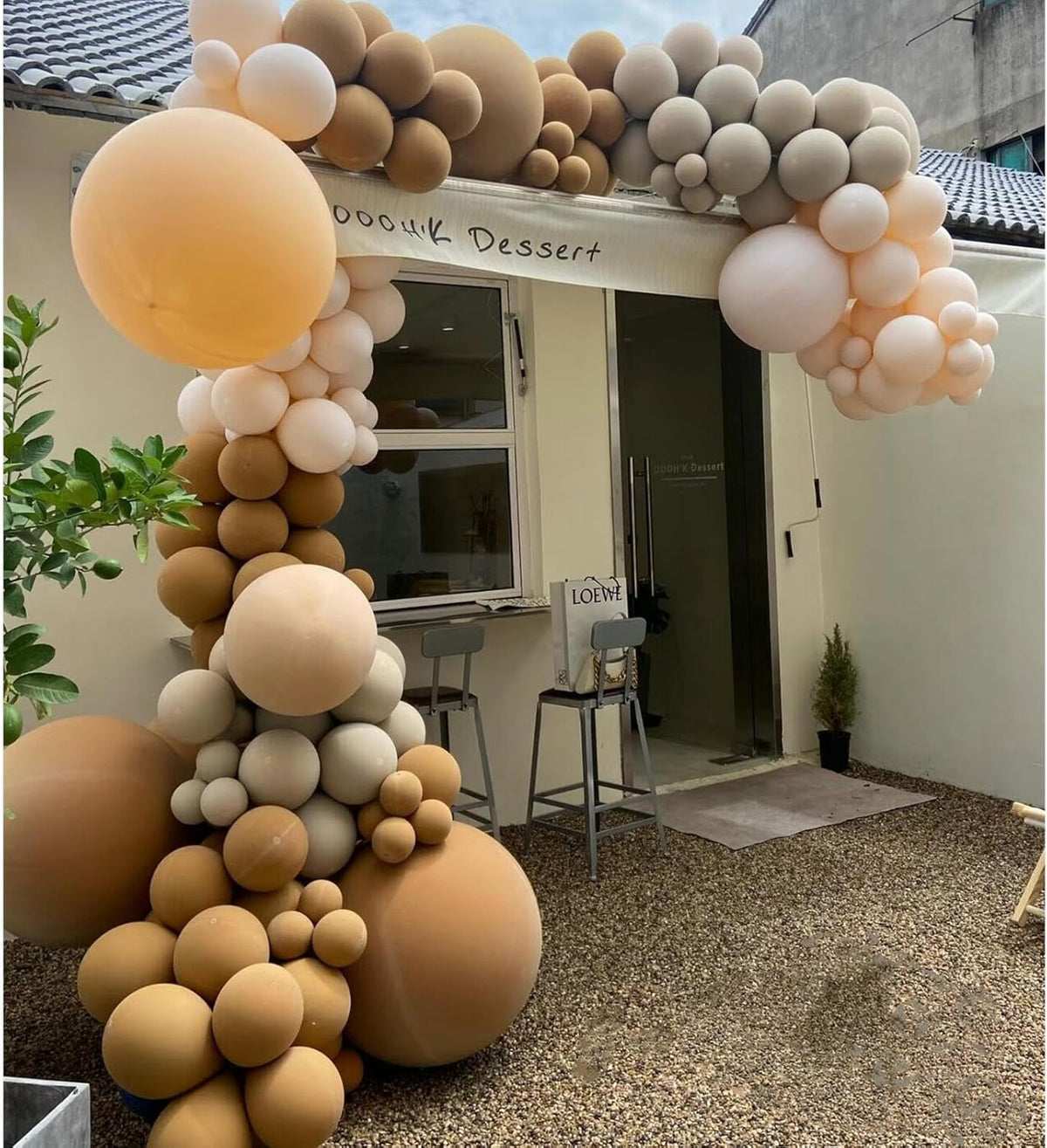 412pcs Brown Balloon Garland Arch Kit 18 12 10 5 Inch Different Sizes Matte Rretro Latex light