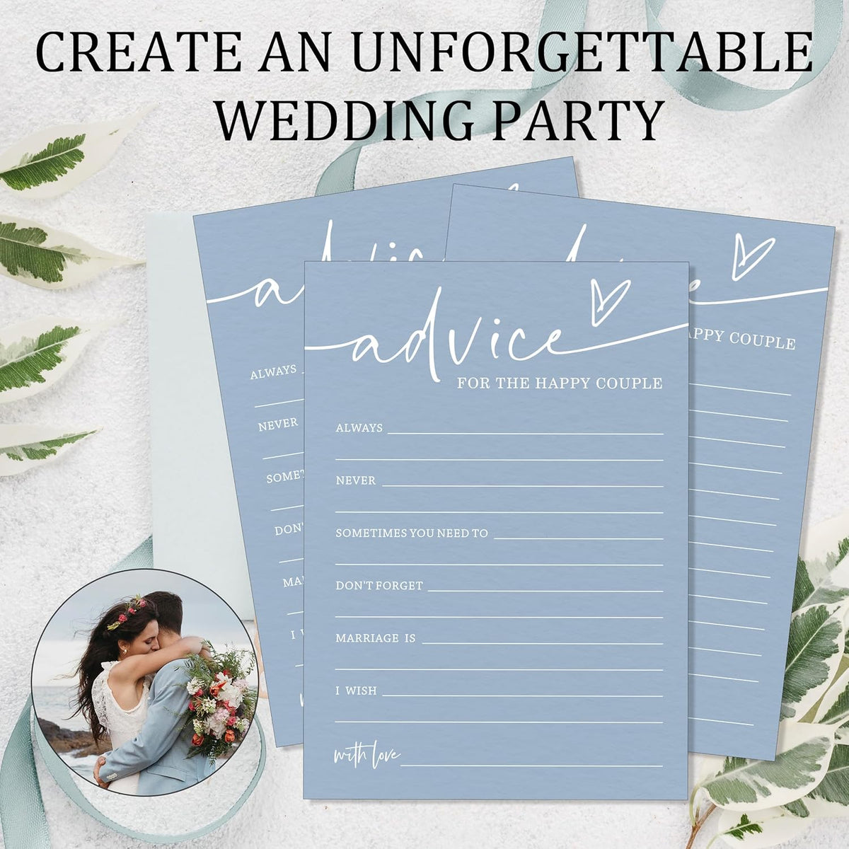 Wedding Advice Cards - Bdvice and Wishes for the Newlyweds Mr and Mrs Bride & Groom Perfect for