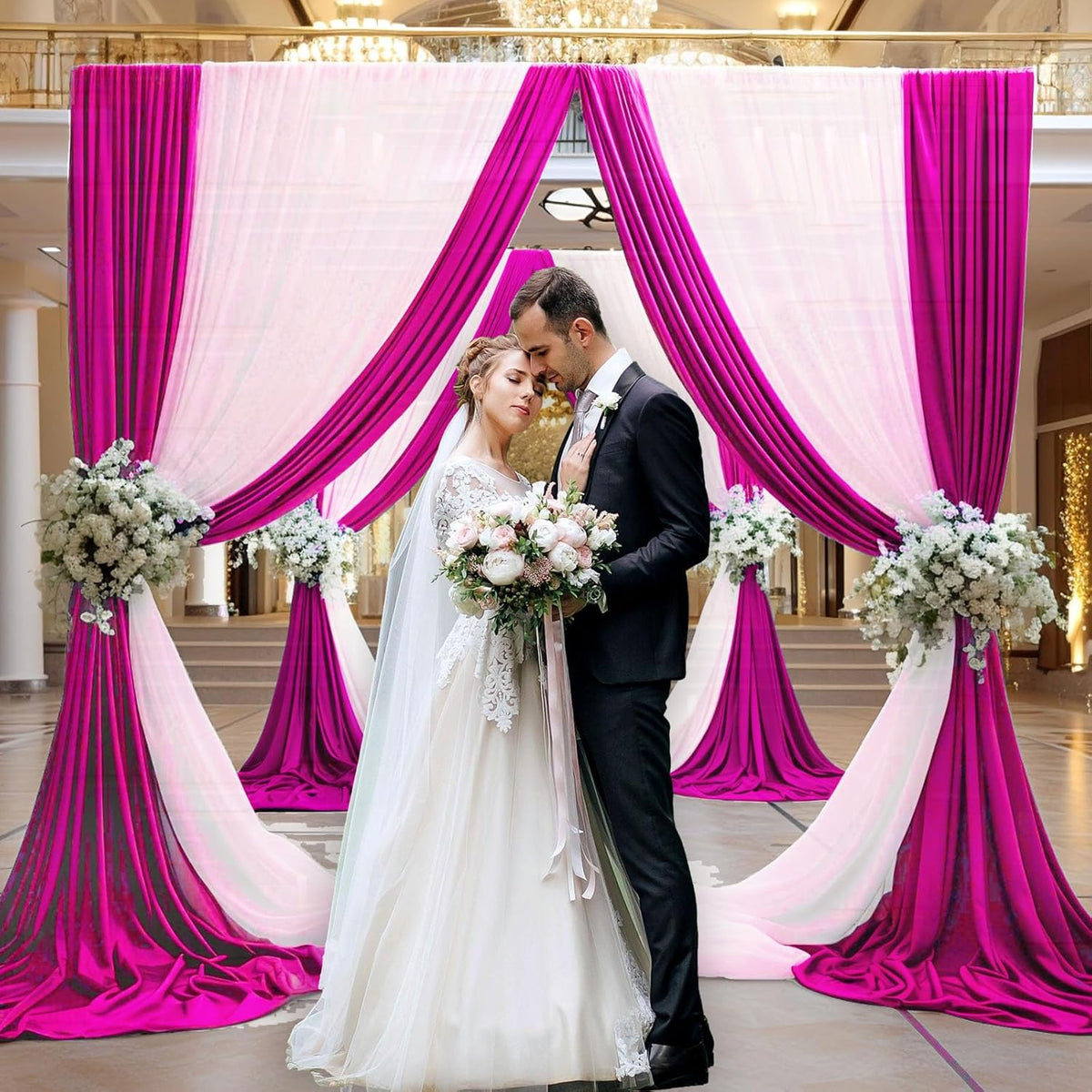 10 x 10 Feet Rose Red Backdrop Curtain for Partie, Background Curtains for Photoshoot, Birthday