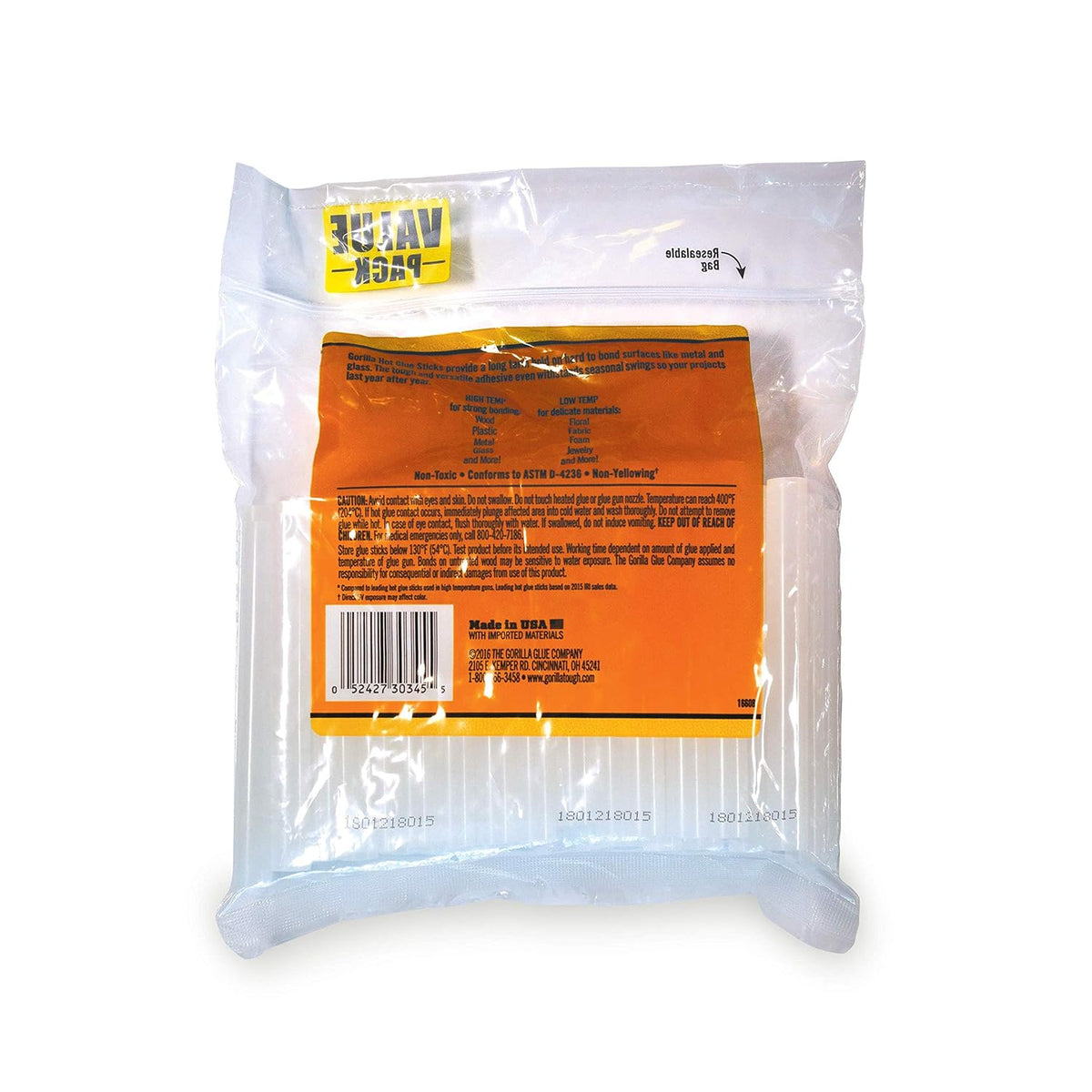 Gorilla Hot Glue Sticks, Clear Glue, Mini Size 4" Long x 0.27" Diameter, 75 Count (Pack of 1)