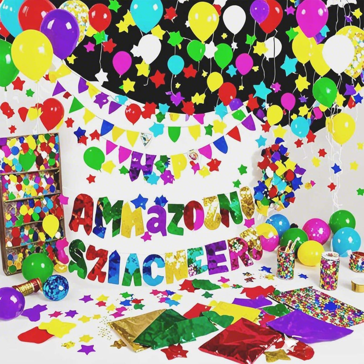 100g (3.53OZ) Rainbow Foil Confetti - Assorted Round, Heart & Star Shaped Table Confetti for