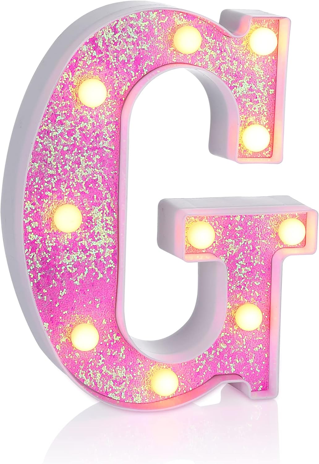 Foaky Pink Light up Letters，Pink Party Decorations,Girls Room Decor,Glitter Light Up