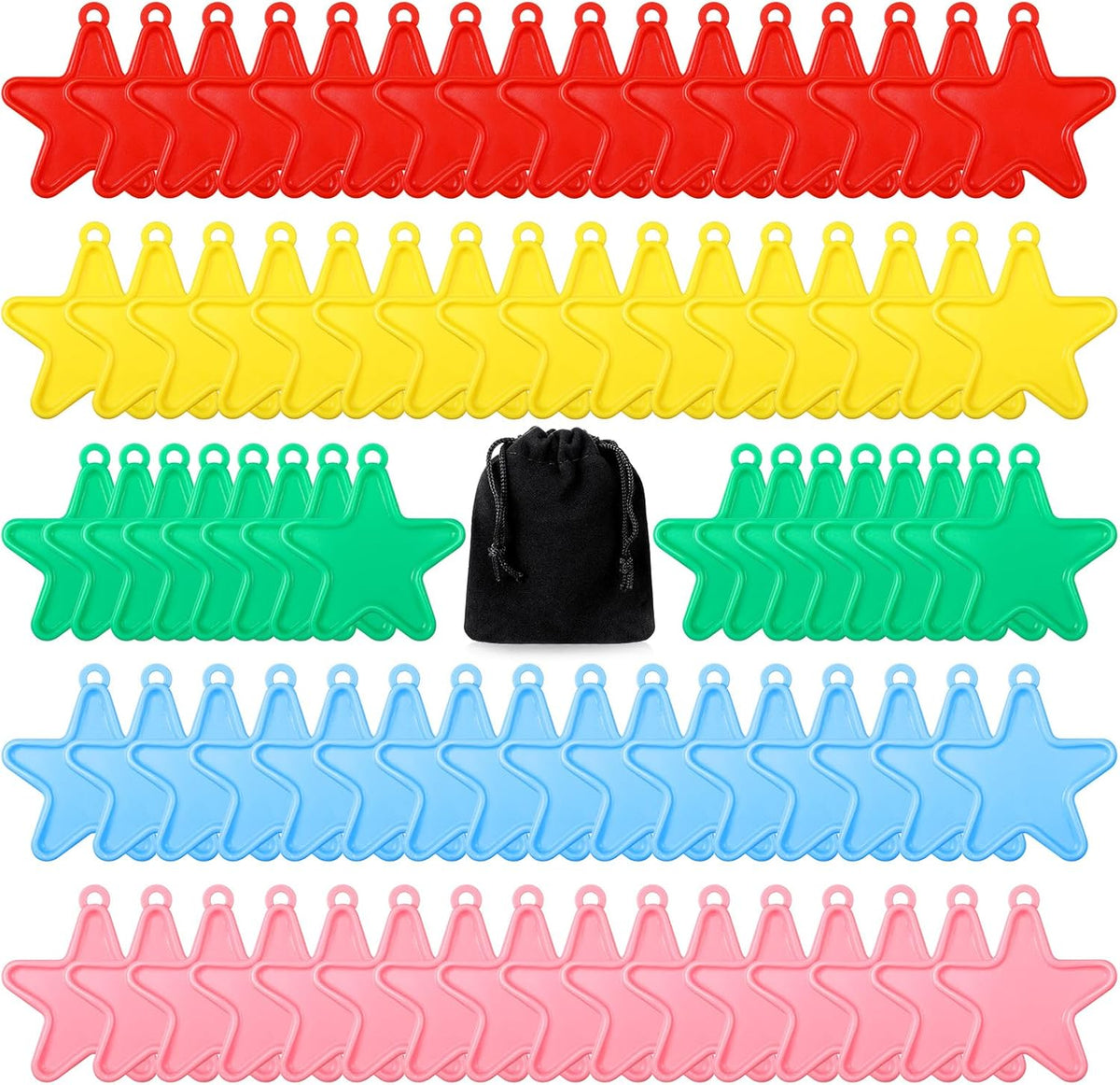 Lenwen 80 Pcs Balloon Weights Plastic Colorful Weights for Balloons for Birthday Party Decoration