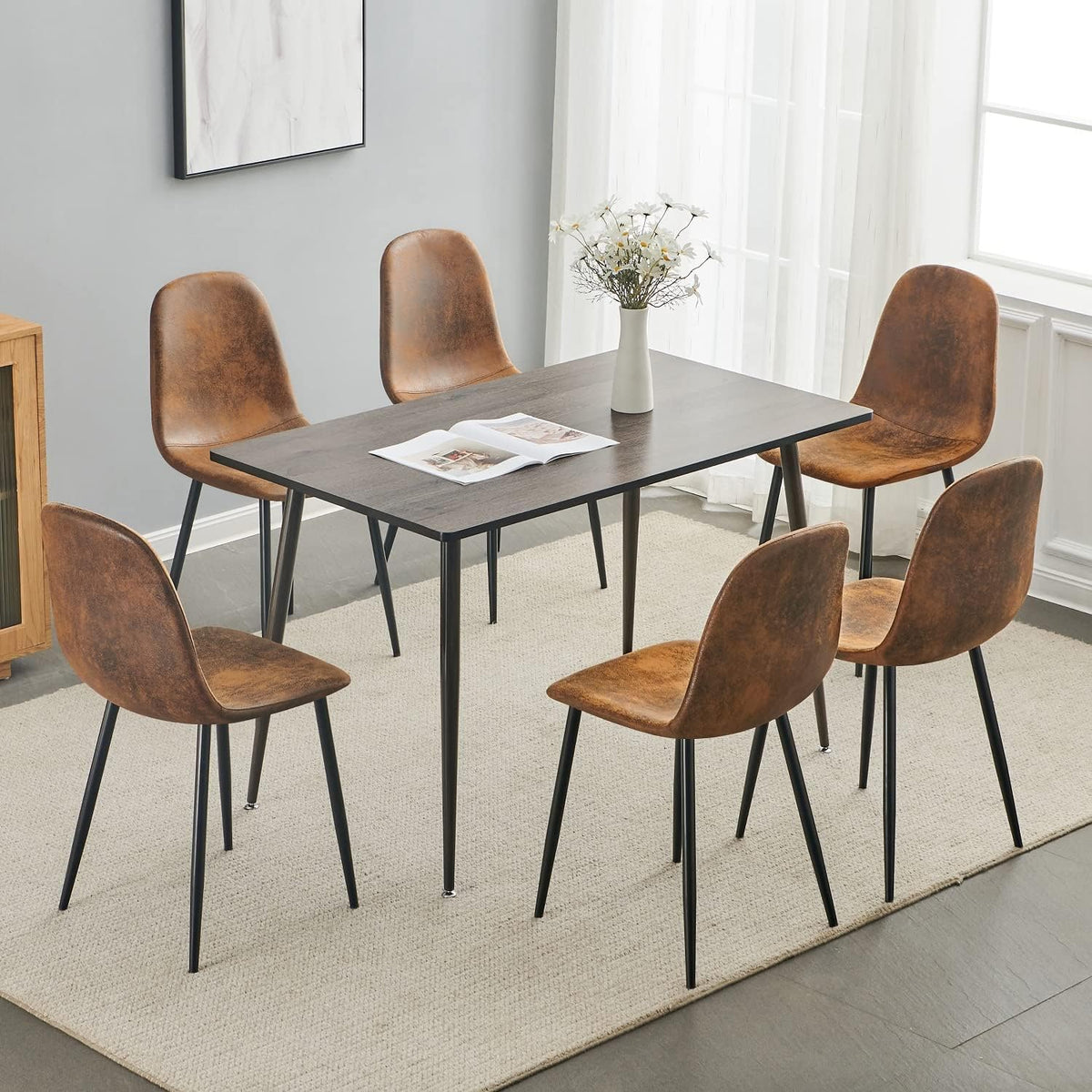 Homy Casa Dining Chairs Set of 8, Modern Mid-Century Style Dining Room Side Chairs Accent Chairs