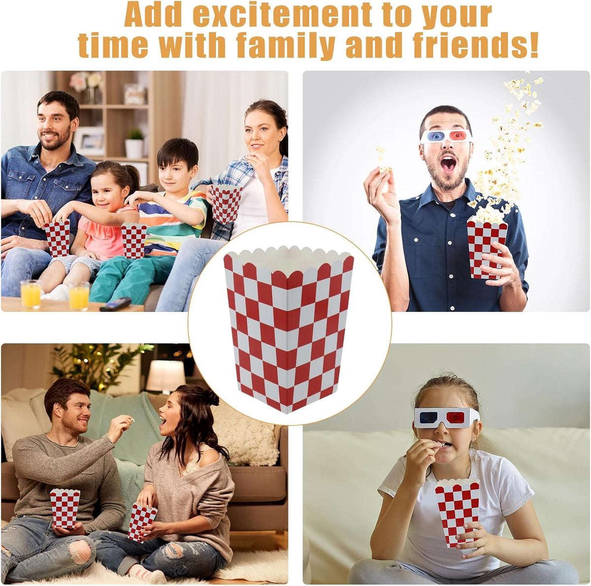 50 Pcs Popcorn Boxes Mini Paper Popcorn Box Cardboard Popcorn Container for Party Disposable Snack