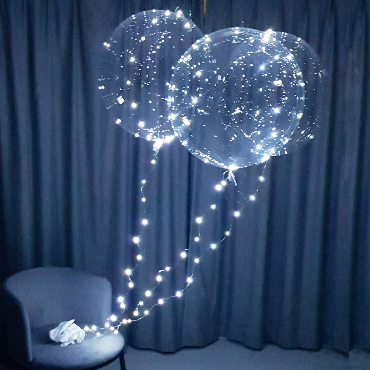 White LED Balloons Light up Bobo Party Balloons DIY kit-Clear Cold White LED Balloons for Helium or