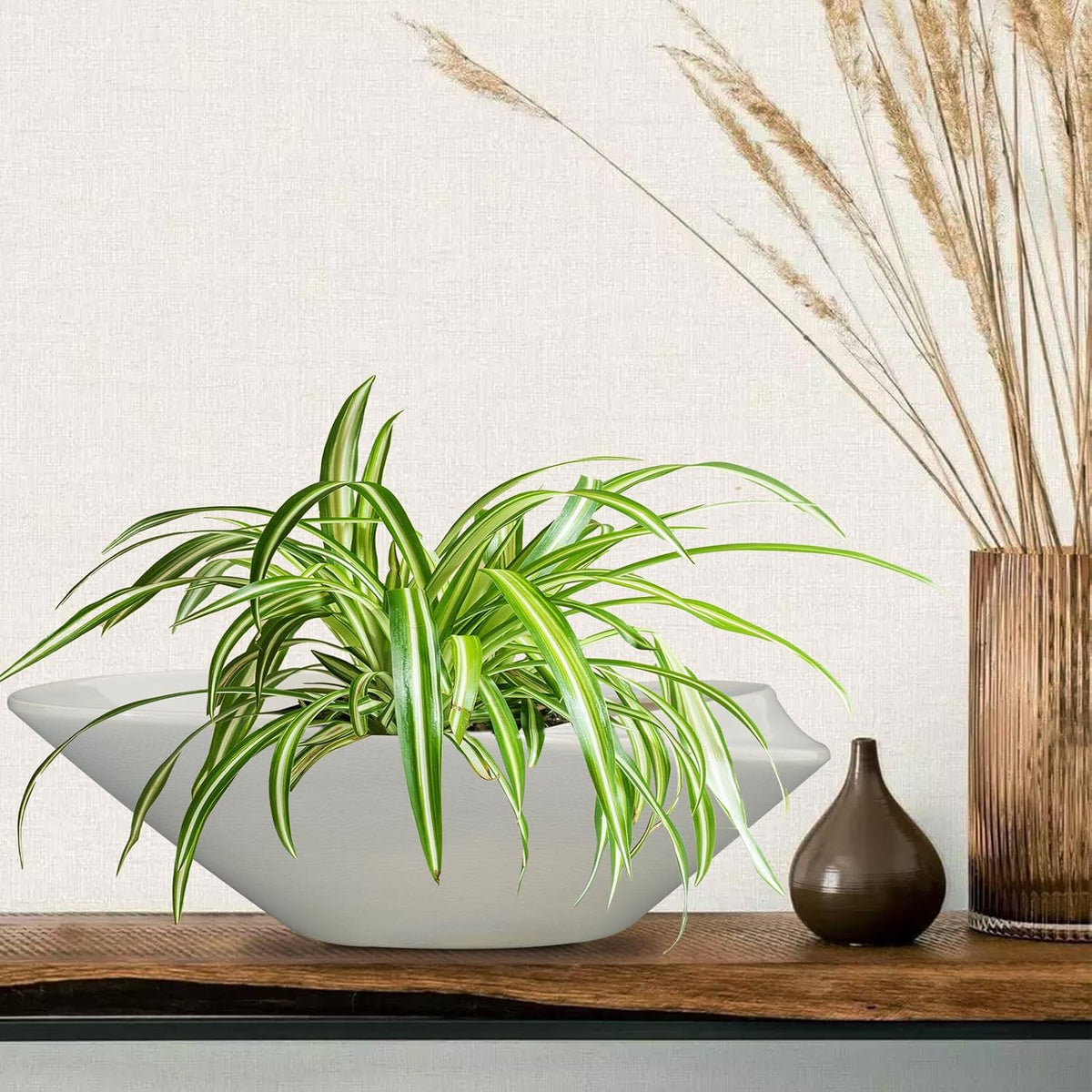 18 Inch Ceramic Bonsai Planter Pot with Drainage Hole, Glazed Large Plant Pot Succulent Planter for